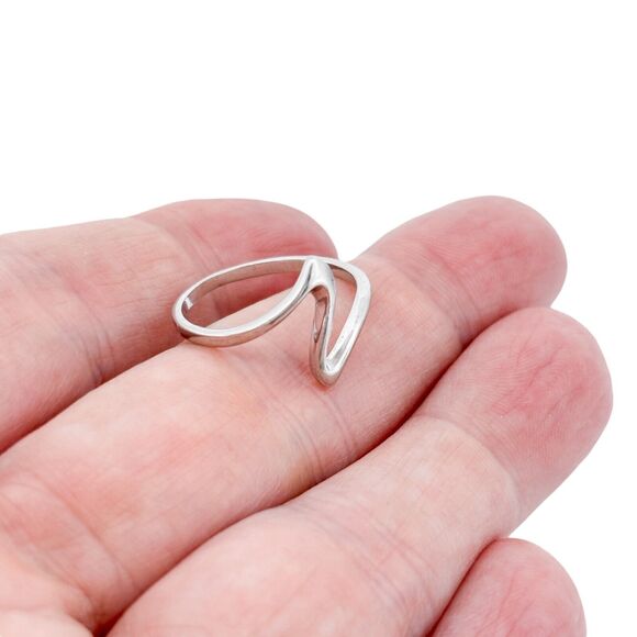 Vintage ATI Sterling Silver 925 14mm Abstract Swirl Wave Ring Size 8 - Picture 1 of 9